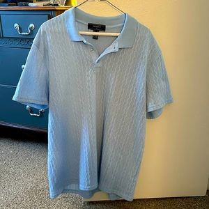 Knitted collared retro style buttoned shirt